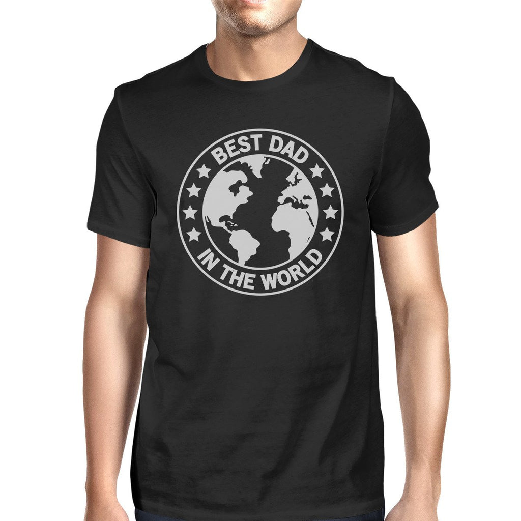 World Best Dad Mens Black Round Neck Tee Unique