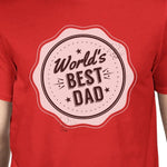 World's Best Dad Mens Red Crew Neck Cotton Shirt