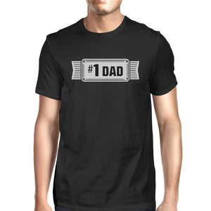 #1 Dad Mens Black Vintage Graphic Tee Funny Gifts