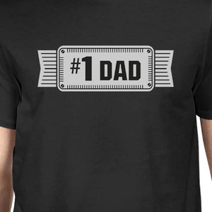 #1 Dad Mens Black Vintage Graphic Tee Funny Gifts